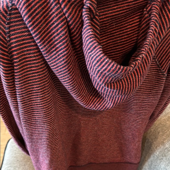 J. Crew Red Hooded Sweatshirt Striped Casual - Picture 3 of 4